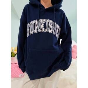 NEW SUNKISSED COCONUT junior's varsity embroidered hoodie in navy